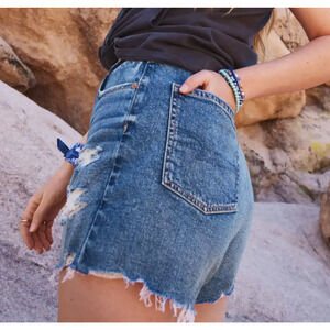 NEW American Eagle 90s Boyfriend Distressed High Rise Shorts Size 8 29